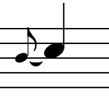 Appoggiatura symbol in notation
