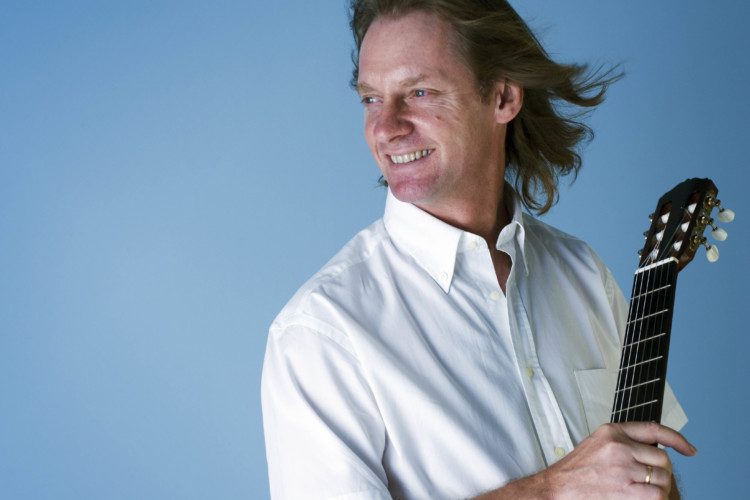David Russell with his guitar