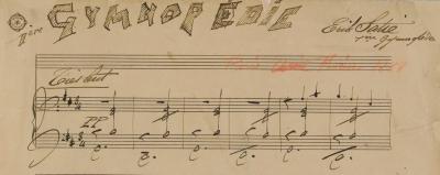 Autograph manuscript of Erik Satie's Gymnopedie No1 (1888)